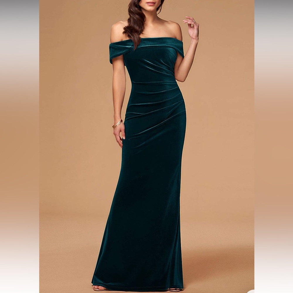 Azazie BLACK Velvet Off-Shoudler Formal Dress/Bridesmaid Dress